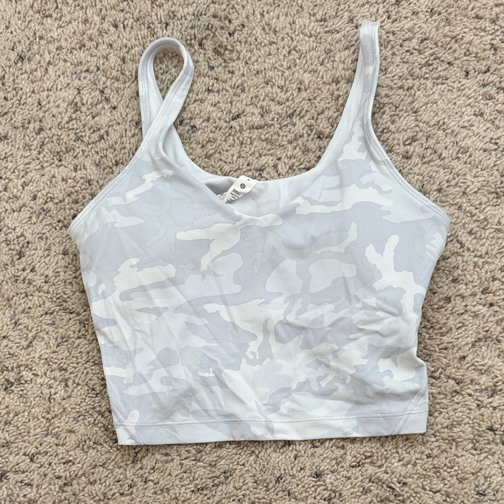 White Camo align tank top